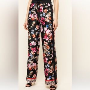 New Lou•Jo Miland floral print side striped Trousers size 40 US 4